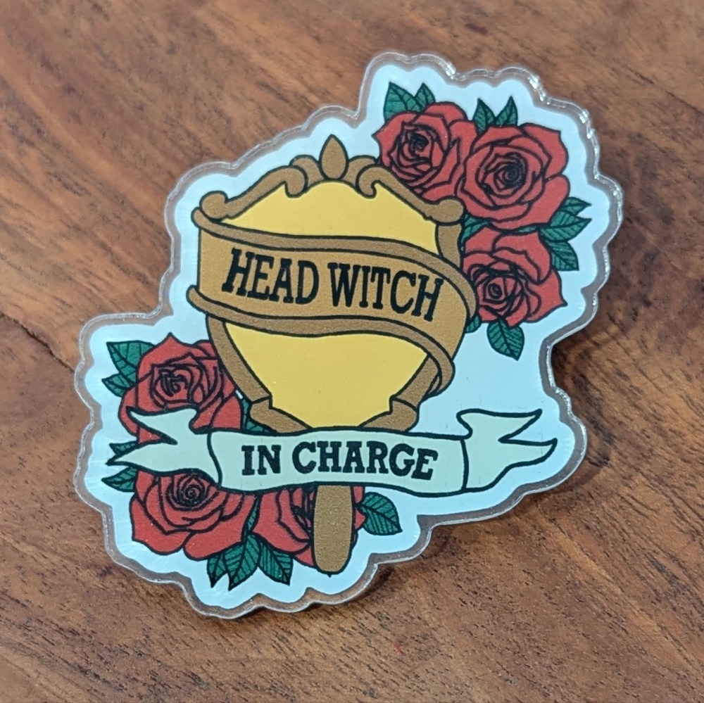 Hufflepuff House Harry Potter Hogwarts"Head Witch In Charge" Pin
